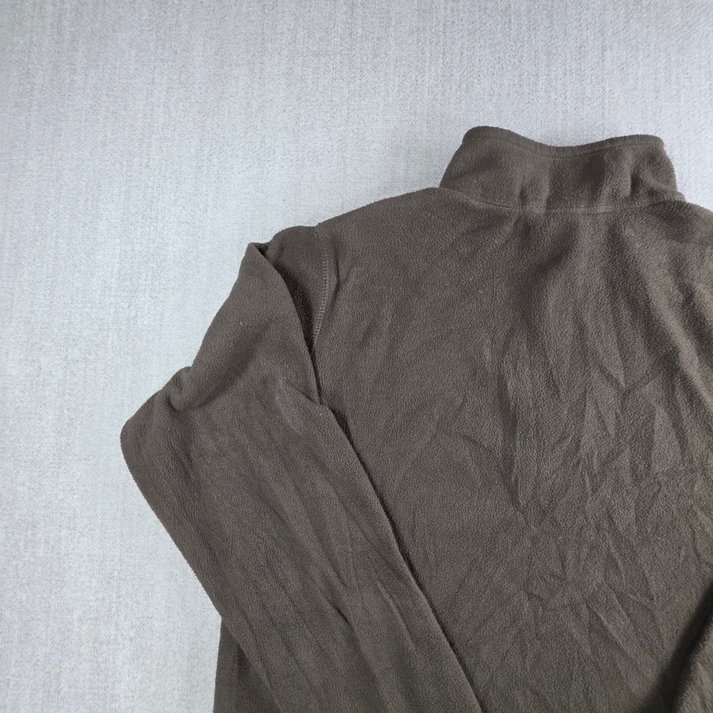 Lands' End Fleece Pullover Men Small Brown Quarter Zip Mock Neck Jacket - Picture 13 of 16